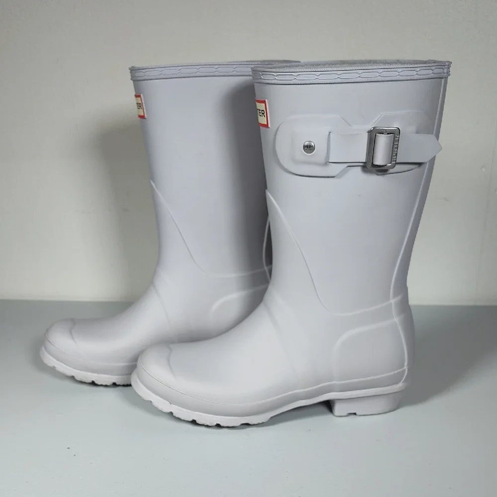 Hunter Women's Original Short Rain Boots in Gray 5